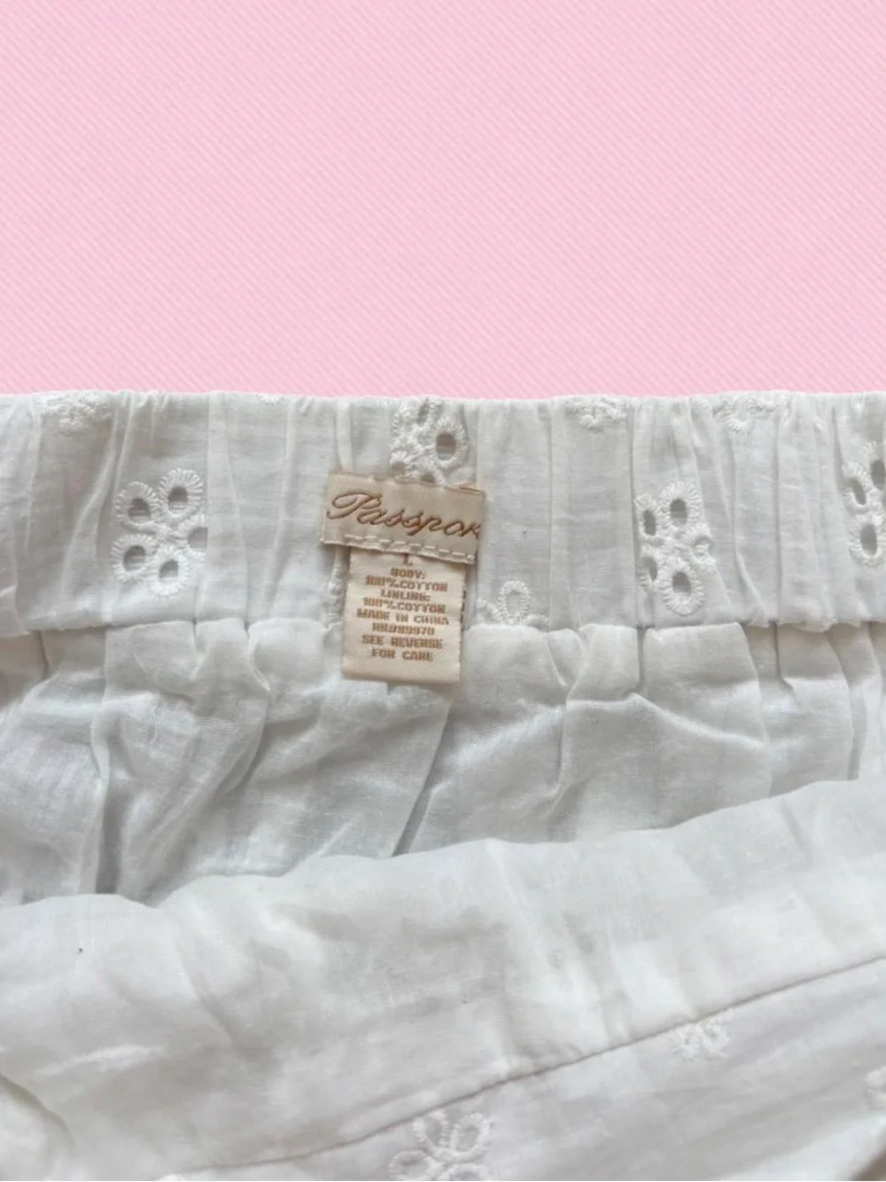 Passport White Eyelet Bubble Mini Skirt